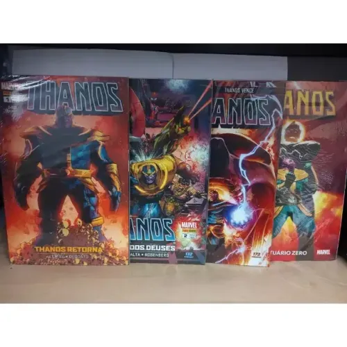 thanos coleção 4 vols marvel panini vingadores x-men quarteto guerra infinita doomedhqs