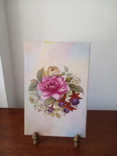 Quadro Decorativo Floral Pintado à Mão.