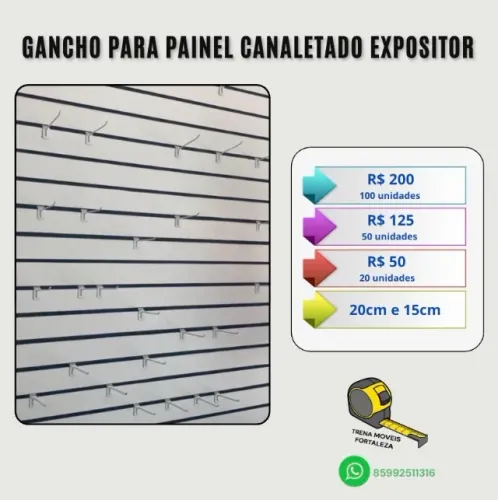 Ganchos (ferrinho) 15cm e 20cm para painel canaletado expositor (novo) 