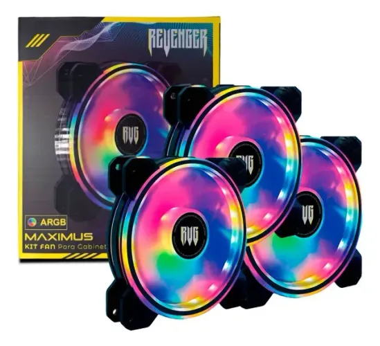 Kit Fan Para Gabinete +hub Controlador E Controle Remoto