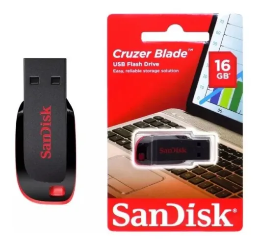 Pendrive SanDisk Cruzer Blade 16GB 2.0 preto e vermelho
