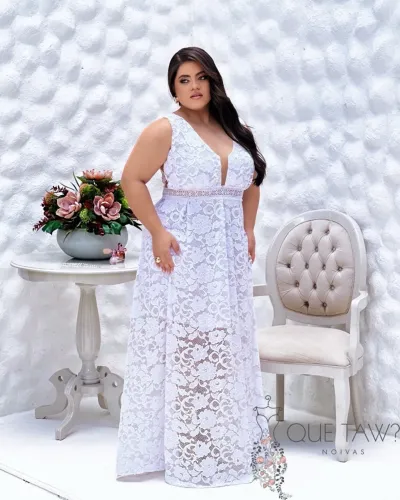 Vestido longo branco