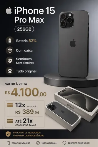 Iphone 15 pro max 256gb zero detalhe