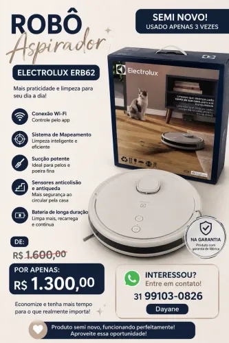 Robô Aspirador Electrolux ERB62 ? Semi Novo