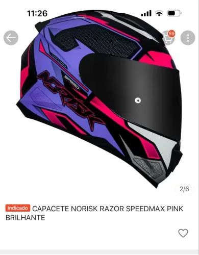 Capacete norisk rosa, número 58