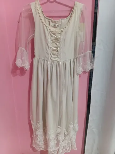 vestido de camponesa/fada creme