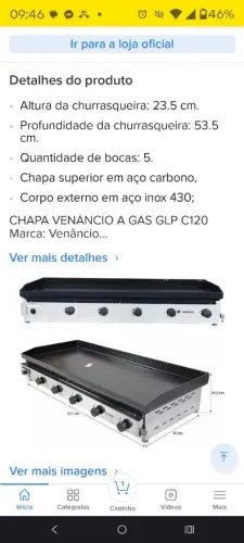 Chapeira industrial profissional  a gás 