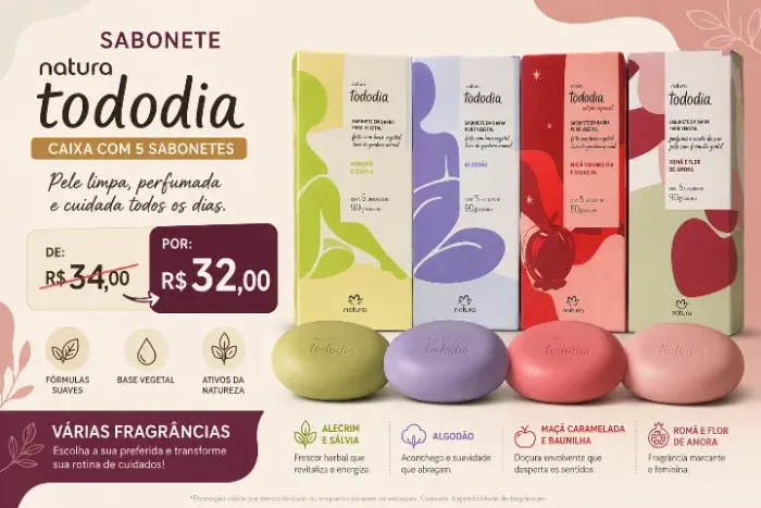 Sabonetes Natura todo dia