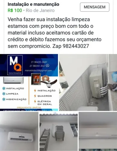 Instalação e manutenção de ar condicionado