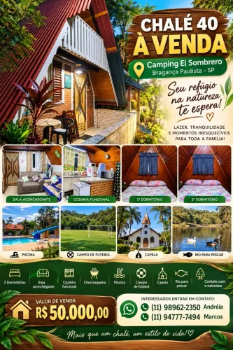 Vendo Chale - Camping El Sombrero_ Bragança Paulista