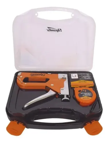 Kit Tapeceiro com Grampeador Trena 2m Grampo e Maleta de Transporte Tapeçaria