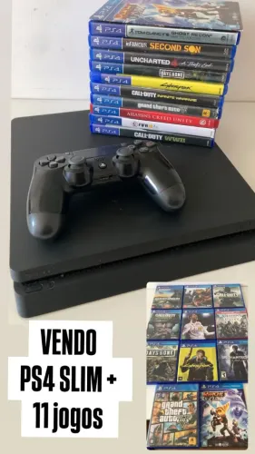 PLAYSTATION 4 SLIM 500GB + 11 JOGOS