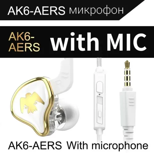 Fones De Ouvido Cancelamento de ruídos QKZ AK6 Ares 1DD Dynamic HIFI Música Esporte