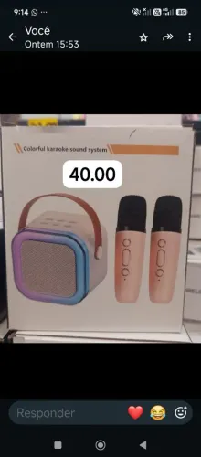 Caixa de som Bluetooth c 2 microfones a fio
