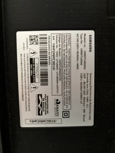 TV Samsung 55 polegadas com defeito