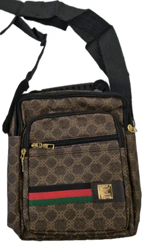 Bolsa Transversal Crossbody Masculina Feminina Couro Sintético estampada monograma