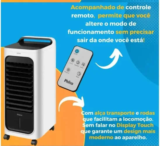 Climatizador de Ar quente e Frio Philco com controle remoto 