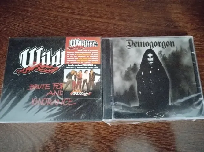 cd metal lote com 2 cds wildfire demogorgon ( novo )