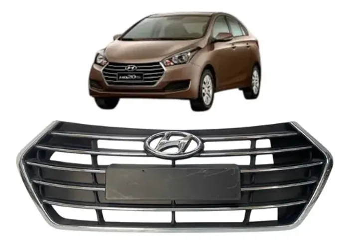 Grade Dianteira Hyundai Hb20s 2016 A 2019 Original Preto Fosco