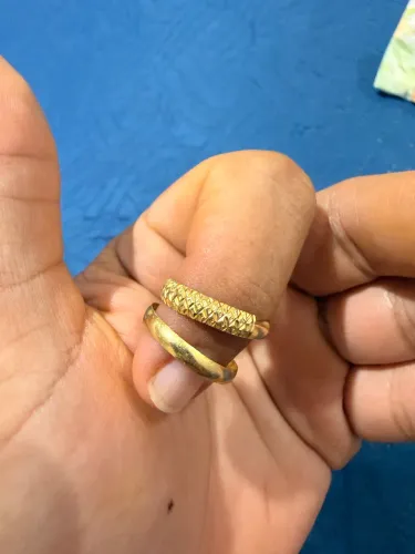 Aliança e aparador de ouro 2 gramas
