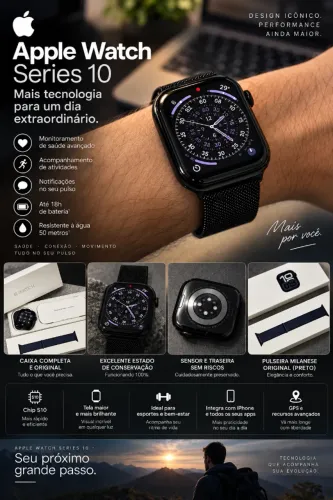 Apple Watch Series 10 46mm Jet Black Bateria 99% Ainda na garantia USADO