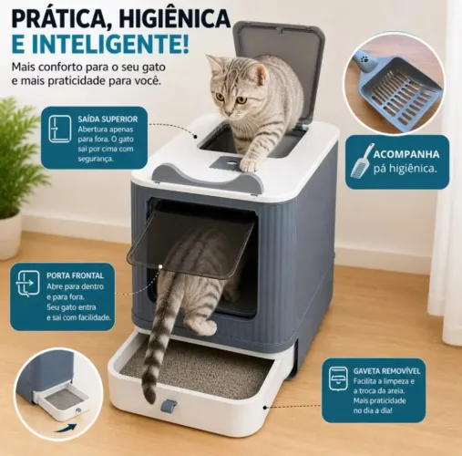 Caixa de Areia Sanitária para Gatos