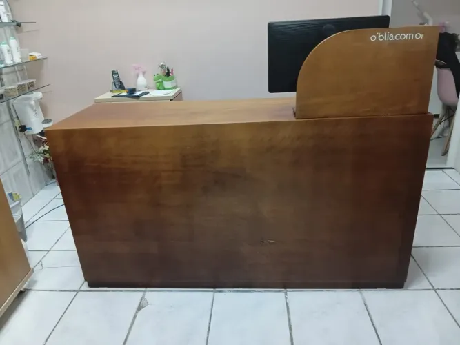 Balcão Atendimento e Recepção em MDF, Laminado em Madeira