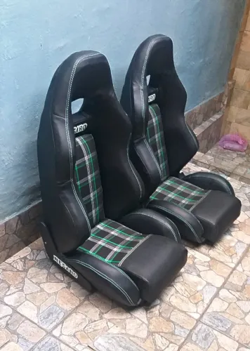  bancos concha xadrez verde fixo ( novo)