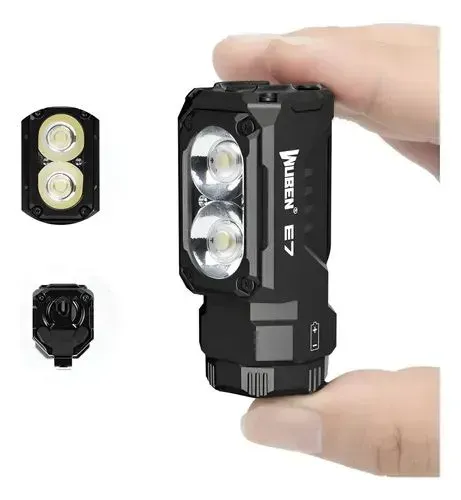 LANTERNA TATICA WUBEN E7 MINI RECARREGAVEL ECL EDC 1800 LUMENS 6500K NOVA LACRADA