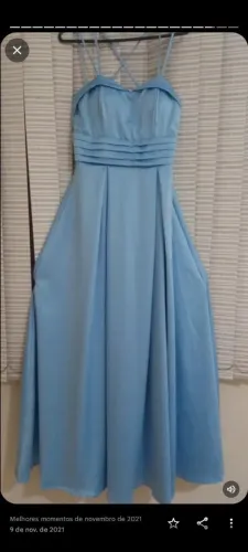 Vestido de festa azul serenity