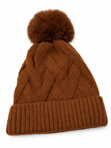 Toca de inverno feminina caramelo peluciada por dentro nova