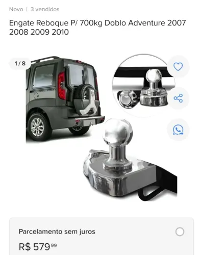 Engate reboque para Doblo Adventure 