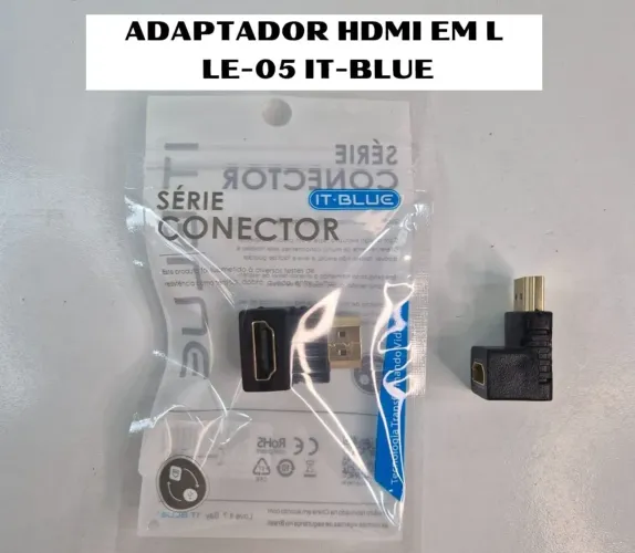 Adaptador L HDMI 90° Pra Tv Etc