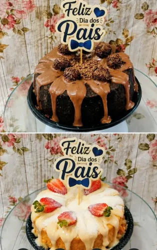 Bolo vulcão com ou sem Topper dia dos pais