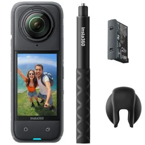 Câmera de Açao INSTA360 X4 Travel Bundle 8K 360° - Black (Cinsabma)