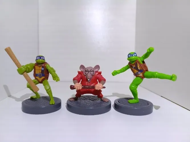 Colecionáveis Tartarugas Ninjas Ninja Turtles - Donatello, Leonardo e Mestre Splinter