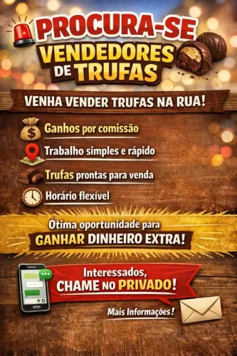 Vaga para vendedor de trufas 