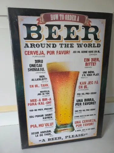 Quadro Decorativo Cerveja "How to Order a Beer Around the World"