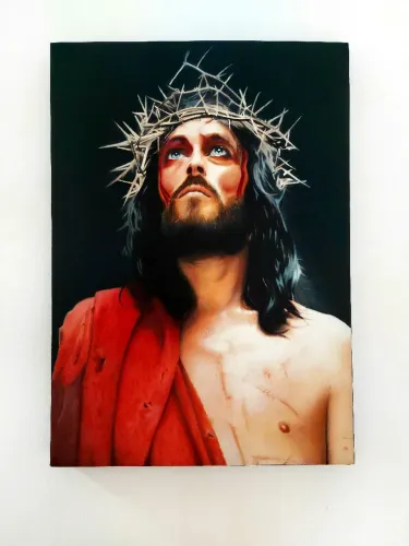 Quadro pintura a óleo sobre tela 50x70 Cristo