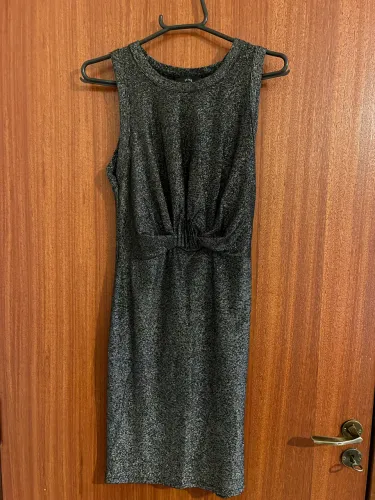 Vestido Lurex prata Ellus tamanho P