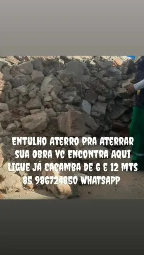 Entulho e Aterro vc Encontra Aqui Ligue Já Caçamba de 6 e 12 MTS