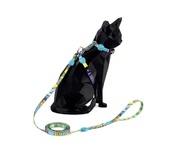 Peitoral + Guia Scooby Doo para Gatos - Freefaro 