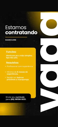 Vaga para manicure e depiladora 