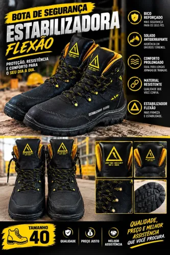Bota EPI com bico reforçado