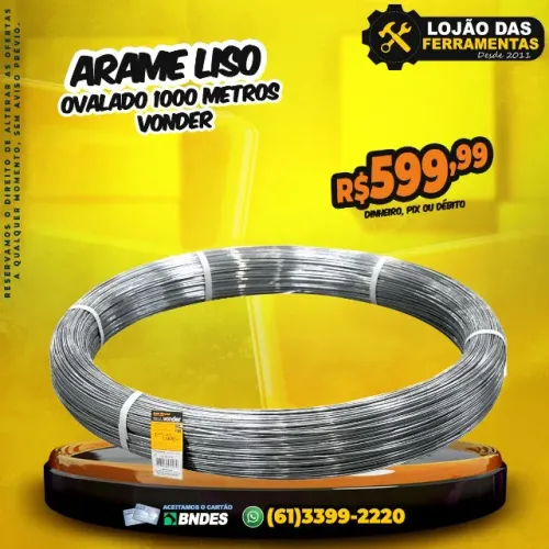 Arame Liso Ovalado 1000 Metros Vonder