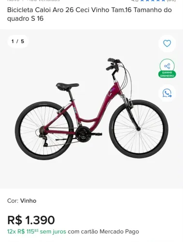 Bicicleta nova, usada pouquíssimas vezes.