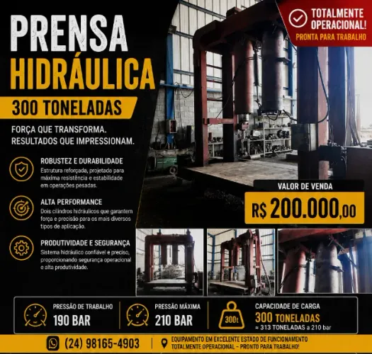 Prensa Hidráulica - 300 T