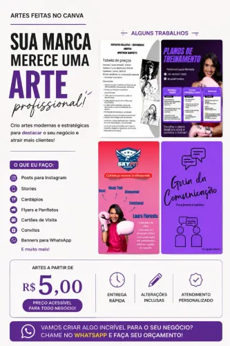 artes para redes sociais e divulgação a partir de R$ 5,00