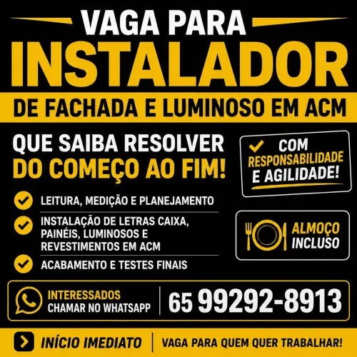 Profissional de instalação em Acm empreitada ou diaria 