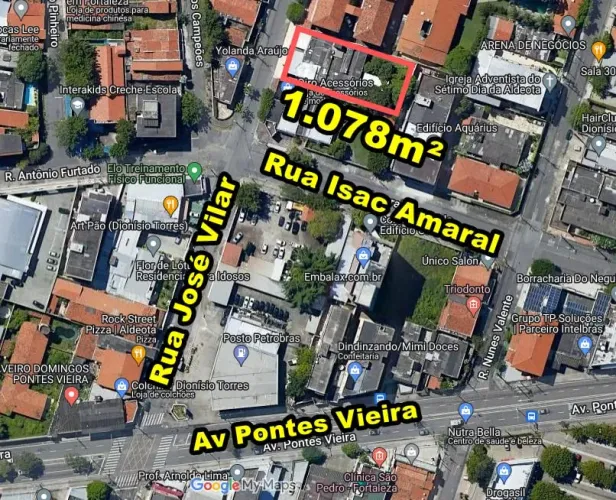 VERAS VENDE TERRENO 1.078m² NA RUA JOSÉ VILAR - BAIRRO DIONÍSIO TORRES - FORTALEZA-CE